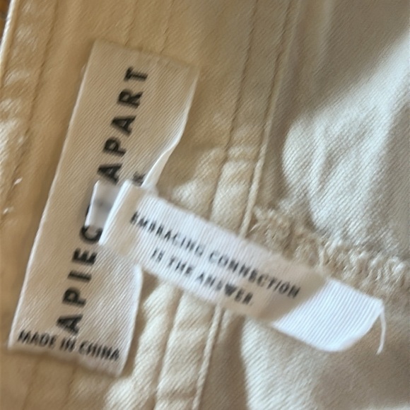 Apiece Apart sz 0 Merida wide leg high waist cotton pants ivory great condition - Picture 4 of 8